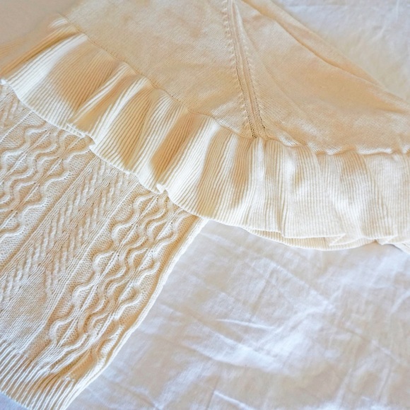 Pre-owned Project Naadam White Ivory Women's Size Medium Ruffle Mock Sweater - Picture 4 of 7